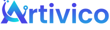 Artivico logo White Sologan